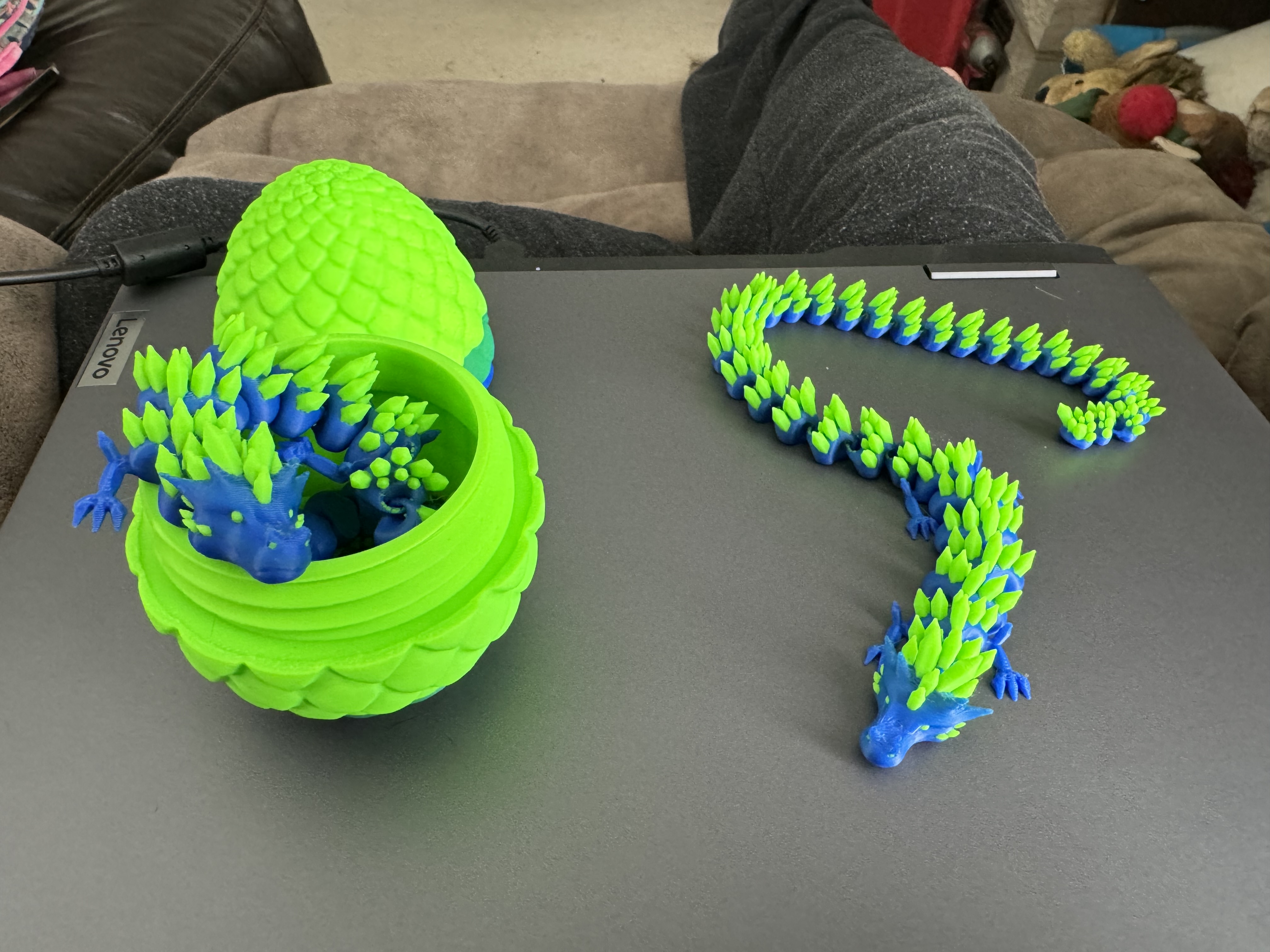 Articulated crystal dragon with egg